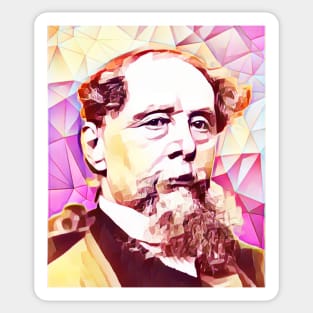 Charles Dickens Pink Portrait | charlles dickens artwork 13 Sticker